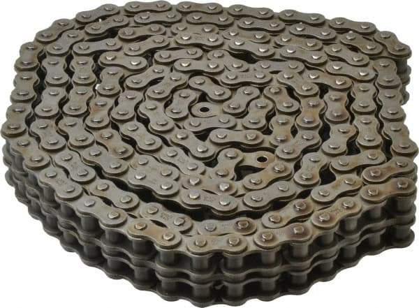 Browning - 5/8" Pitch, ANSI 50-2, Double Strand Roller Chain - Chain No. 50-2, 10 Ft. Long, 0.4" Roller Diam, 3/8" Roller Width - Industrial Tool & Supply
