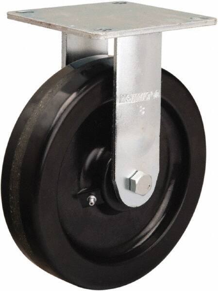 Hamilton - 8" Diam x 2" Wide x 9-1/2" OAH Top Plate Mount Rigid Caster - Phenolic, 900 Lb Capacity, Straight Roller Bearing, 5 x 5-1/2" Plate - Industrial Tool & Supply