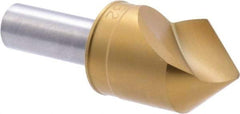 M.A. Ford - 1" Head Diam, 1/2" Shank Diam, 1 Flute 82° High Speed Steel Countersink - TiN Finish, 2-3/4" OAL - Industrial Tool & Supply