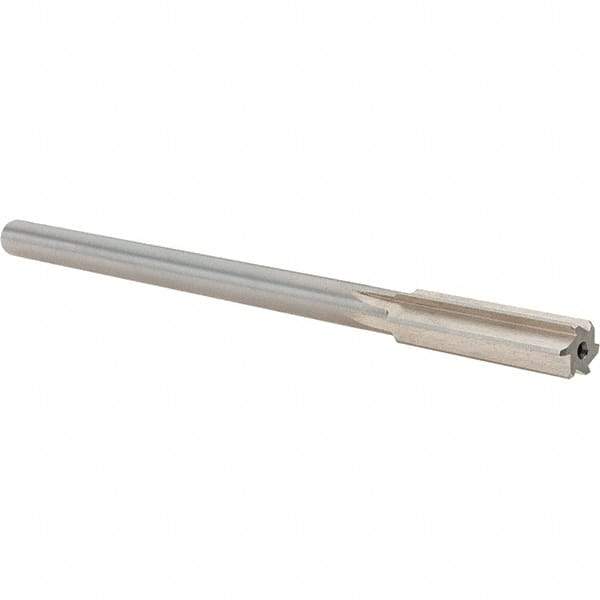 Alvord Polk - 0.4705" High Speed Steel 6 Flute Chucking Reamer - Straight Flute, 0.373" Straight Shank, 1-3/4" Flute Length, 7" OAL - Industrial Tool & Supply