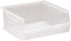 Quantum Storage - 50 Lb. Load Capacity, 10-7/8" Deep, Clear Polypropylene Hopper Stacking Bin - 5" High x 11" Wide x 10-7/8" Long - Industrial Tool & Supply