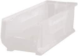 Quantum Storage - 125 Lb. Load Capacity, 23-7/8" Deep, Clear Polypropylene Hopper Stacking Bin - 9" High x 8-1/4" Wide x 23-7/8" Long - Industrial Tool & Supply