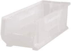 Quantum Storage - 125 Lb. Load Capacity, 23-7/8" Deep, Clear Polypropylene Hopper Stacking Bin - 9" High x 8-1/4" Wide x 23-7/8" Long - Industrial Tool & Supply