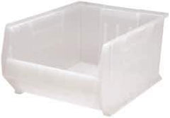 Quantum Storage - 125 Lb. Load Capacity, 23-7/8" Deep, Clear Polypropylene Hopper Stacking Bin - 12" High x 18-1/4" Wide x 23-7/8" Long - Industrial Tool & Supply