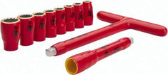 Wiha - 10 Piece 3/8" Drive Socket Set - 12 Points, 8mm to 19mm Range, Metric Measurement Standard - Industrial Tool & Supply
