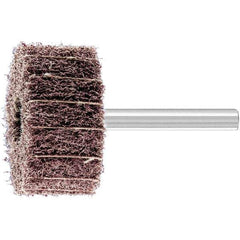 PFERD - 1-1/2" Diam x 3/4" Face Width, Aluminum Oxide Nonwoven Mounted Flap Wheel - 1/4" Shank Mount, 100 Grit, 15,000 Max RPM - Industrial Tool & Supply