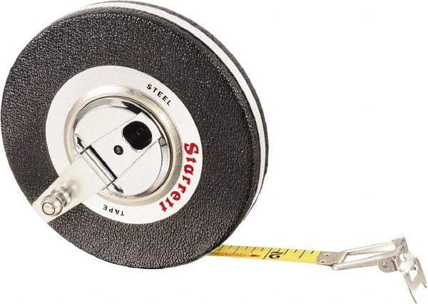 Starrett - 50' x 3/8" Yellow Blade Tape Measure - 1/8" Graduation, L1 Graduation Style, Black Case - Industrial Tool & Supply
