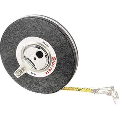 Starrett - 100' x 3/8" Yellow Blade Tape Measure - 1/8" Graduation, L1 Graduation Style, Black Case - Industrial Tool & Supply