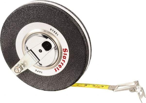 Starrett - 49' x 3/8" Yellow Blade Tape Measure - 1mm Graduation, L8 Graduation Style, Black Case - Industrial Tool & Supply