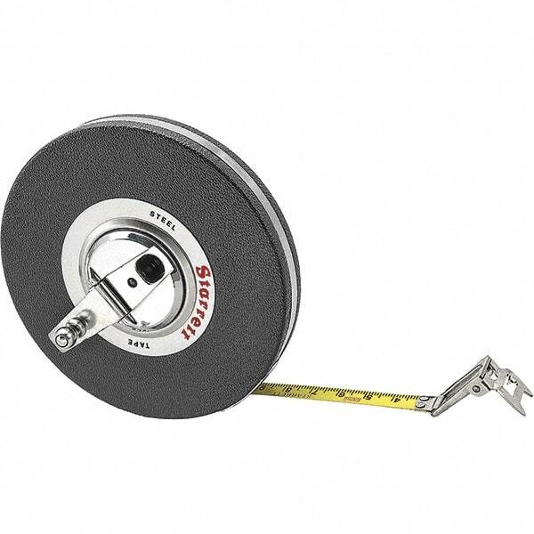 Starrett - 66' x 3/8" Yellow Blade Tape Measure - 1mm Graduation, L8 Graduation Style, Black Case - Industrial Tool & Supply