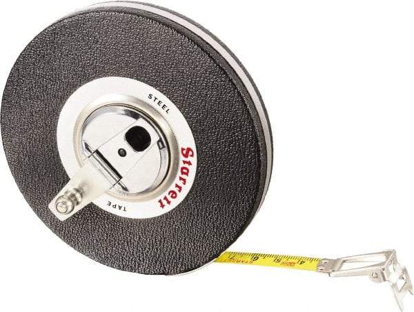 Starrett - 98' x 3/8" Yellow Blade Tape Measure - 1mm Graduation, L8 Graduation Style, Black Case - Industrial Tool & Supply
