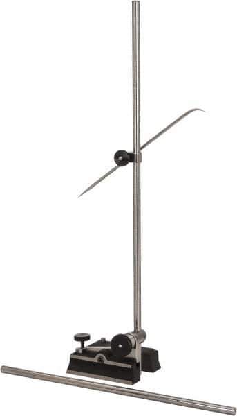 Starrett - 2 Spindle, 12 and 18 Inch Spindle Length, Surface Gage - 3-3/4 Inch Long x 3-3/8 Inch Wide Base, Hardened Steel - Industrial Tool & Supply