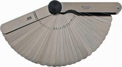 Starrett - 31 Piece, 0.0015 to 0.035" Thick, Parallel Feeler Gage Set - 3-1/32" Leaf Length, 1/2" Wide, Tempered Steel - Industrial Tool & Supply