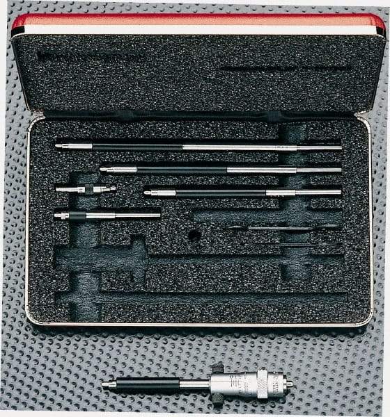 Starrett - 50 to 800mm, Mechanical Inside Micrometer Set - 0.01mm Graduation, Friction Thimble - Industrial Tool & Supply