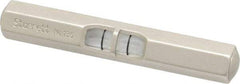 Starrett - 2-1/2 Inch Long, Horizontal, Tubular and Pocket Level - Satin Nickel-Plated, 1 Vial - Industrial Tool & Supply
