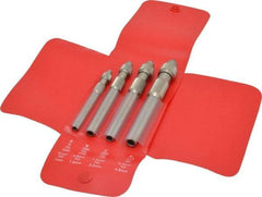 Starrett - 4 Piece 0.187" Pin Vise Set - 4" Long, 4.8mm Max Capacity, Comes in Vinyl Case - Industrial Tool & Supply