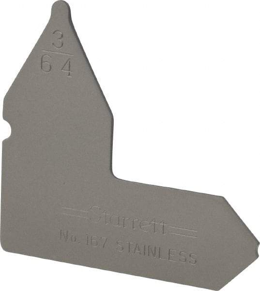 Starrett - 3/64 Inch Radius Gage - Satin Chrome Finish, Stainless Steel - Industrial Tool & Supply
