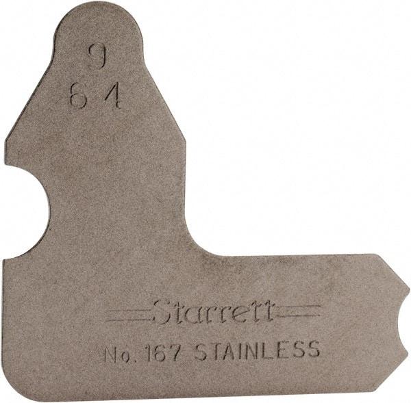 Starrett - 9/64 Inch Radius Gage - Satin Chrome Finish, Stainless Steel - Industrial Tool & Supply