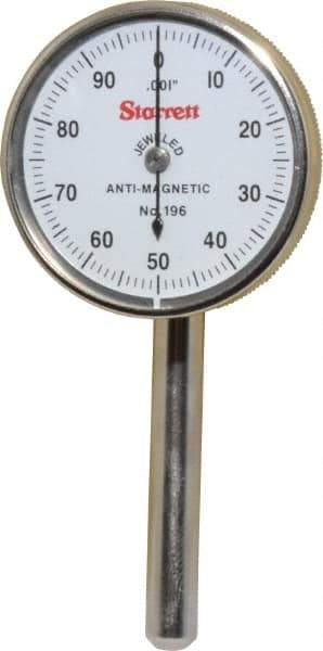 Starrett - 4 Piece, 0.2" Max Measuring, 1-7/16" Dial Diam, 0-100 Dial Reading, White Dial Test Indicator Kit - 0.001" Dial Graduation - Industrial Tool & Supply