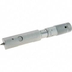 Starrett - 0.01mm Graduation, Satin Chrome Coated Stainless Steel, Mechanical Can Seam Micrometer - Includes Plastic Case - Industrial Tool & Supply