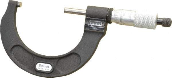 Starrett - 2 to 3" Range, 0.0001" Graduation, Mechanical Outside Micrometer - Ratchet Stop Thimble, Accurate to 0.00005", Digital Counter - Industrial Tool & Supply