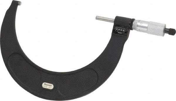 Starrett - 5 to 6" Range, 0.0001" Graduation, Mechanical Outside Micrometer - Ratchet Stop Thimble, Accurate to 0.0001", Digital Counter - Industrial Tool & Supply