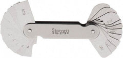Starrett - 1 (20 Leaves) Piece, 0.02 to 0.4 Inch Radius, Radius Gage Set - Industrial Tool & Supply