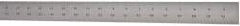 Starrett - 72" Long, 1/64, 1/32, 1/16, 1/8" Graduation, Rigid Spring Steel Rule - 4R Graduation Style, 1-1/2" Wide, Silver, Satin Chrome Finish - Industrial Tool & Supply