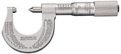 Starrett - 0 to 25mm Range, Mechanical Screw Thread Micrometer - Plain Thimble, 0.01mm Graduation, 0.0002" Accuracy - Industrial Tool & Supply
