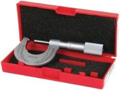 Starrett - Mechanical, 0 to 1 Inch Measurement, Satin Chrome Finish Carbide Face Ball Anvil Micrometer - 0.001 Inch Graduation - Industrial Tool & Supply