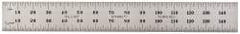 Starrett - 150mm Long, 0.5, 1mm Graduation, Flexible Spring Steel Rule - Metric Graduation Style, 3/4" Wide, Silver, Satin Chrome Finish - Industrial Tool & Supply