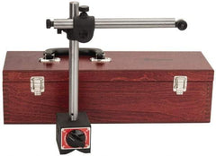 Starrett - 250 Lb Magnetic Pull, Fine Adjustment Indicator Positioner & Holder with Base - Post & Rod, 3" Base Height, 3-1/2" Base Length, 3" Base Width - Industrial Tool & Supply