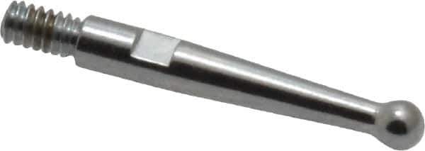 Starrett - 2mm Ball Diam, Steel, Ball Test Indicator Contact Point - 5/8" Contact Point Length, Use with Starrett 811 & 811M Dial Test Indicators - Industrial Tool & Supply