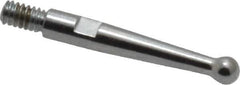 Starrett - 2mm Ball Diam, Steel, Ball Test Indicator Contact Point - 5/8" Contact Point Length, Use with Starrett 811 & 811M Dial Test Indicators - Industrial Tool & Supply