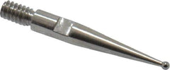 Starrett - 0.8mm Ball Diam, Carbide, Ball Test Indicator Contact Point - 5/8" Contact Point Length, Use with Starrett 811 & 811M Dial Test Indicators - Industrial Tool & Supply