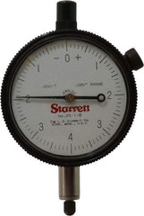 Starrett - 0.02" Range, 0-4-0 Dial Reading, 0.0001" Graduation Dial Drop Indicator - 2-1/4" Dial, 0.008" Range per Revolution - Industrial Tool & Supply