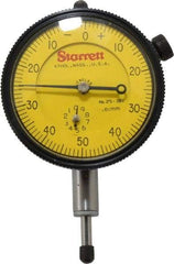 Starrett - 10mm Range, 0-50-0 Dial Reading, 0.01mm Graduation Dial Drop Indicator - 2-1/4" Dial, 1mm Range per Revolution - Industrial Tool & Supply