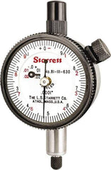 Starrett - 0.025" Range, 0-10 (Continuous), 0-5-0 (Balanced) Dial Reading, 0.0001" Graduation Dial Drop Indicator - 1-11/16" Dial, 0.01" Range per Revolution, Revolution Counter - Industrial Tool & Supply