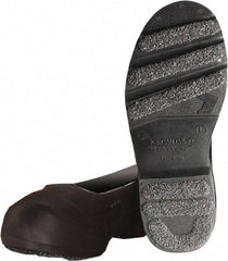 Winter Walking - Men's L (Women's M) Chemical Resistant Overshoes - 4" High, Plain Toe, Nonslip Sole, Polyurethane Upper, Black - Industrial Tool & Supply