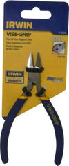 Irwin - 5" OAL, 16 AWG Capacity, Semi-Flush Diagonal Cutter - 3/4" Jaw Length x 13/16" Jaw Width, Tapered Head, Dipped Vinyl Handle - Industrial Tool & Supply