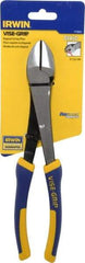Irwin - 10" OAL, 14 AWG Capacity, Semi-Flush Diagonal Cutter - 1-7/16" Jaw Length x 1-3/16" Jaw Width, Oval Head, ProTouch Handle - Industrial Tool & Supply