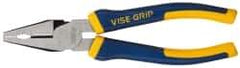 Irwin - 8" OAL, 1-3/8" Jaw Length x 1-1/4" Jaw Width, Combination Pliers - Combination Jaw, ProTouch Handles - Industrial Tool & Supply