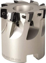 Seco - 10 Inserts, 1-1/2" Cut Diam, 1/2" Arbor Diam, 0.197" Max Depth of Cut, Indexable Square-Shoulder Face Mill - 90° Lead Angle, 1.378" High, XO.. 0602 Insert Compatibility, Through Coolant, Series Nano Turbo - Industrial Tool & Supply