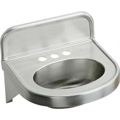 Sinks; Type: Lavatory Sink-Wall Hung; Outside Length: 18.000; Outside Length: 18; Outside Width: 17.063 in; 17-1/16; Outside Height: 15-3/8; Outside Height: 15.3800; 15.38 in; Material: Stainless Steel; Inside Length: 13-5/8; Inside Length: 13.625 mm; Ins