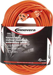 innovera - 100', 16/2 Gauge/Conductors, Orange Indoor & Outdoor Extension Cord - 1 Receptacle, 10 Amps, NEMA 5-15R - Industrial Tool & Supply