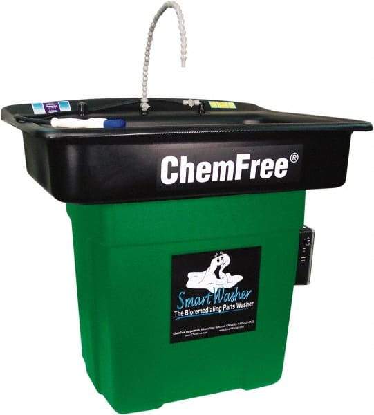 CRC - Free Standing Water-Based Parts Washer - 25 Gal Max Operating Capacity, Plastic Tank, 17" Long x 28" Wide, 110 Input Volts - Industrial Tool & Supply