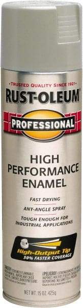 Rust-Oleum - Light Machinery Gray, Gloss, Rust Proof Enamel Spray Paint - 14 Sq Ft per Can, 15 oz Container, Use on Multipurpose - Industrial Tool & Supply