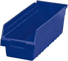 Akro-Mils - 17-7/8" Deep, Blue Polymer Hopper Shelf Bin - 6" High x 6-5/8" Wide x 17-7/8" Long - Industrial Tool & Supply