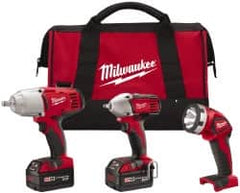 Milwaukee Tool - 18 Volt Cordless Tool Combination Kit - Industrial Tool & Supply