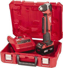 Milwaukee Tool - 18 Volt 3/8" Chuck Right Angle Handle Cordless Drill - 0-1500 RPM, Keyless Chuck, Reversible, 1 Lithium-Ion Battery Included - Industrial Tool & Supply